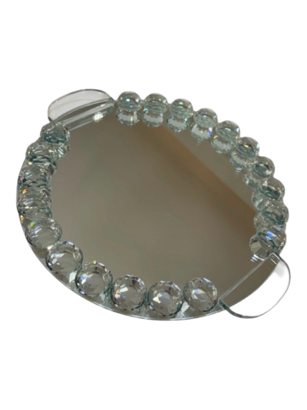 Vidali collection crystal clear mirrored tray